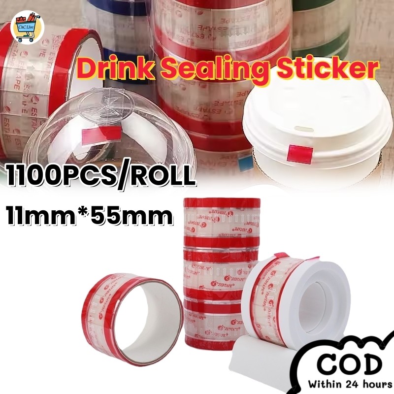 1100Pcs Leak-proof Sealing Sticker Tape Drink Coffee Easy To Tear ...