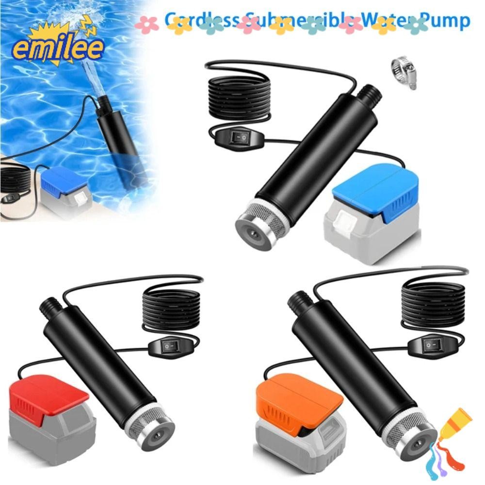 EMILEE Submersible Water Pump, Quick Connect 18V Battery Powered Pump ...