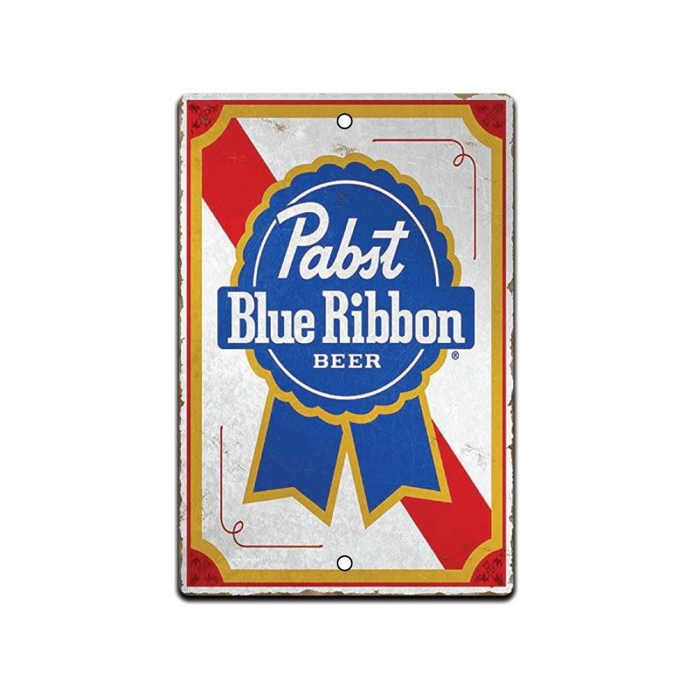 TIN SIGN Pabst Blue Ribbon Old Beer Metal Art Store Pub Brew Shop Bar ...