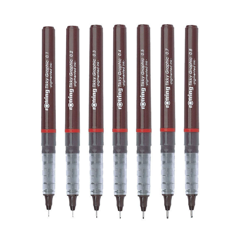 Rotring Tikky Graphic Pen Rotring Technical Pens Black Ink Porous-Point ...