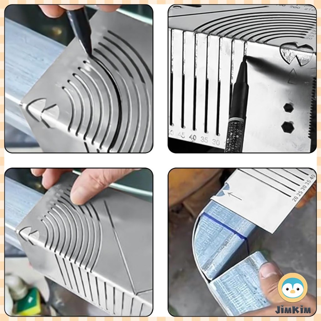 Metal Ruler Square Tube to Round Ruler Square Steel 90° Bend Arc Angle ...