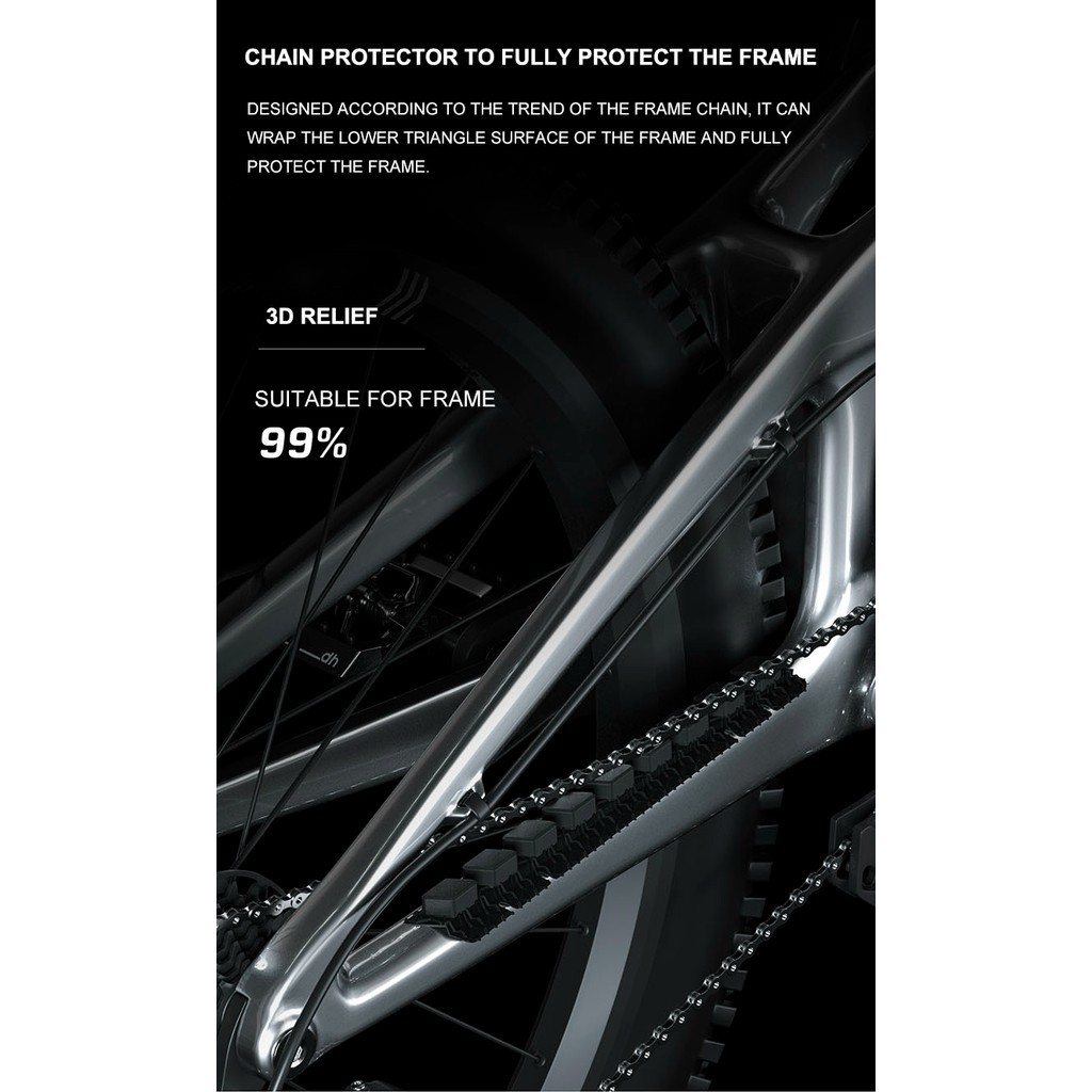 ENLEE Bicycle Silicone Chain Protector Downtube Chain Guard Sticker ...