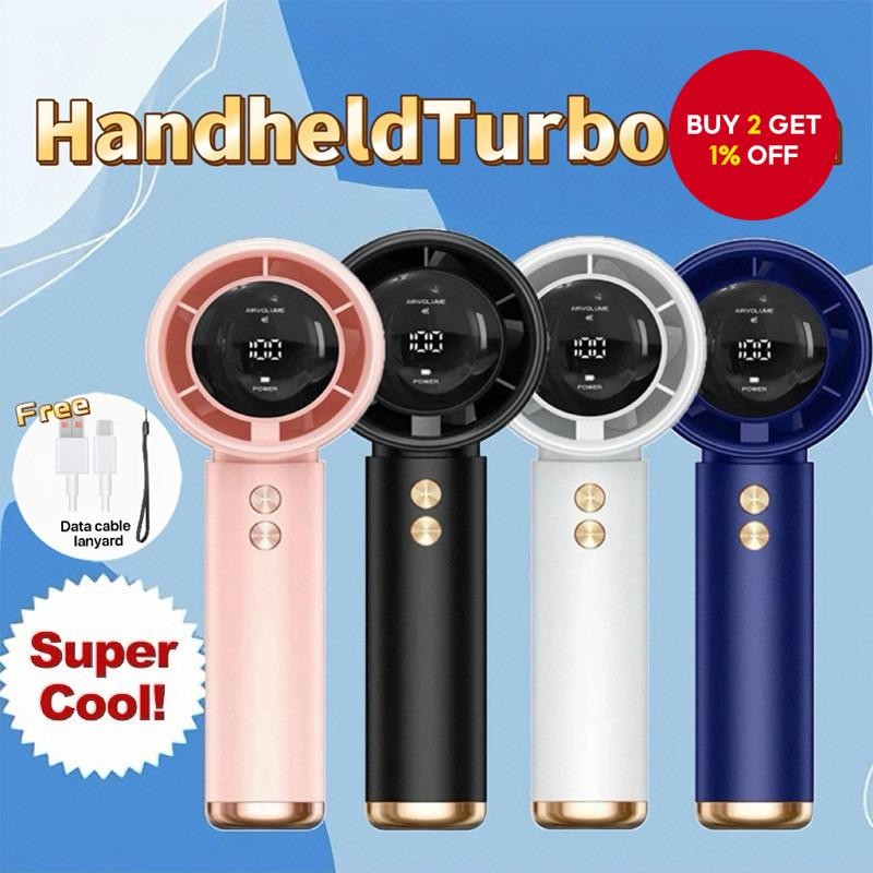 Turbo Fan High-Speed Mini Fan Rechargeable with 0-100 Speed Levels ...