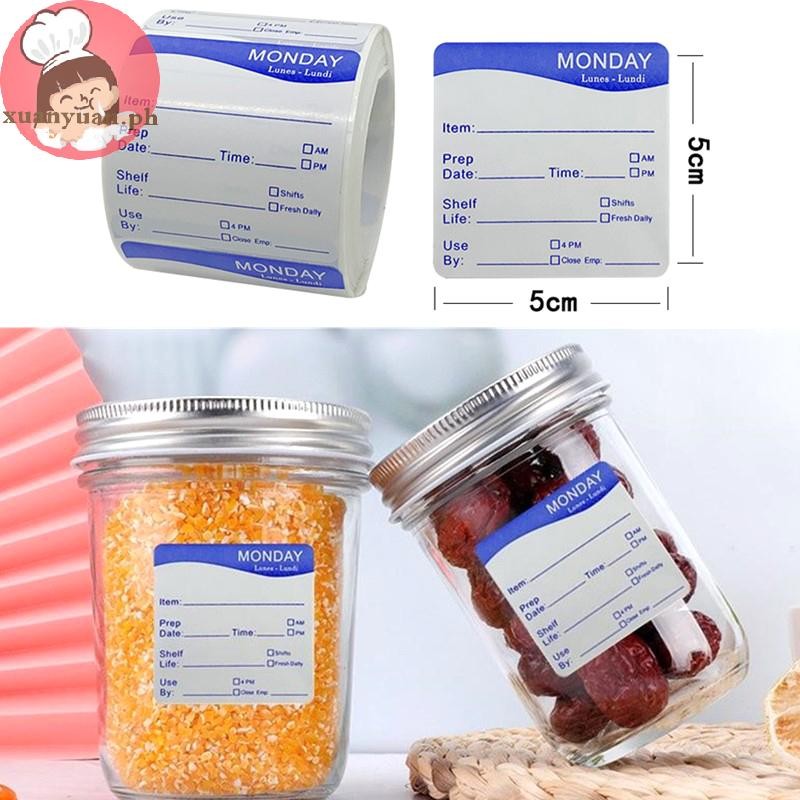 XUAN 250Pcs/Roll Kitchen Date Food Sticker Label Stationery Sticker ...