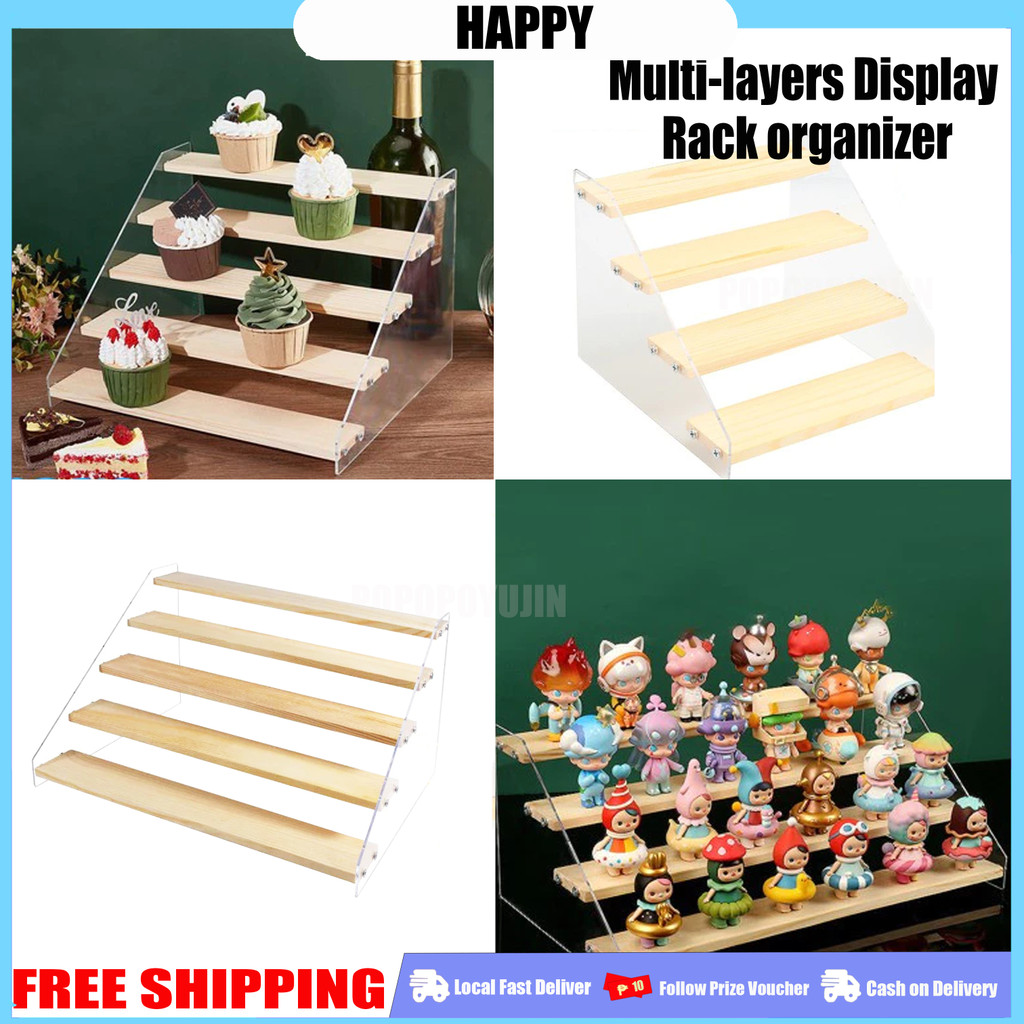 3 4 5 Layer Ladder Display Rack for Action Figures Desserts Cosmetics ...