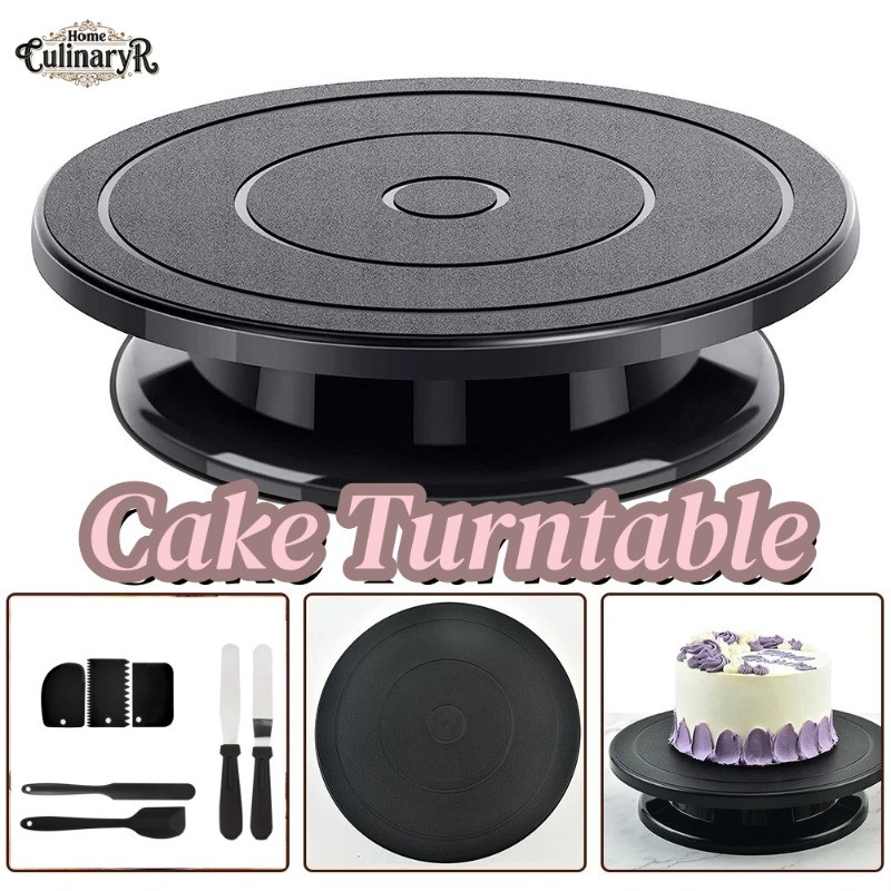 10.8inch Cake Turntable Rotary Table Non-Slip 360° Adjustable Rotating ...