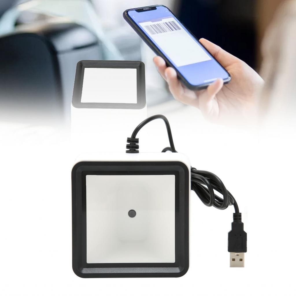 ilike 2D QR Barcode Scanner Omnidirectional Desktop Automatic 1D Reader ...