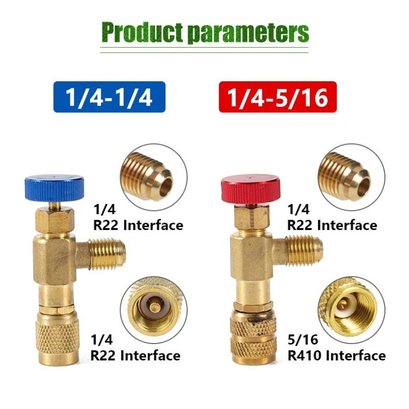 Safety Valve Adapter R410 R22 Brass Refrigerant Control Valve Air ...