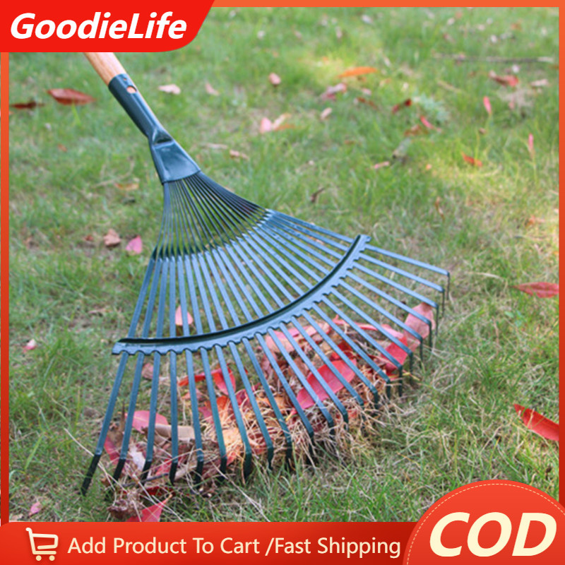 【Hot】22 Teeth Grass Rake Head Garden Leaf Rake Cleaning Tool Portable ...
