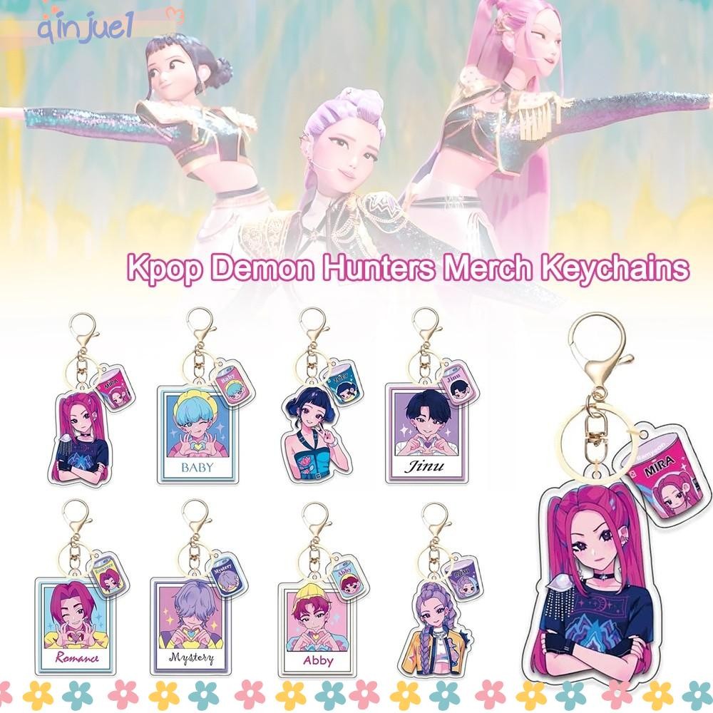 QINJUE Kpop Demon Hunter Keychains, Huntrix Saja Boys Jinu Mira Acrylic ...