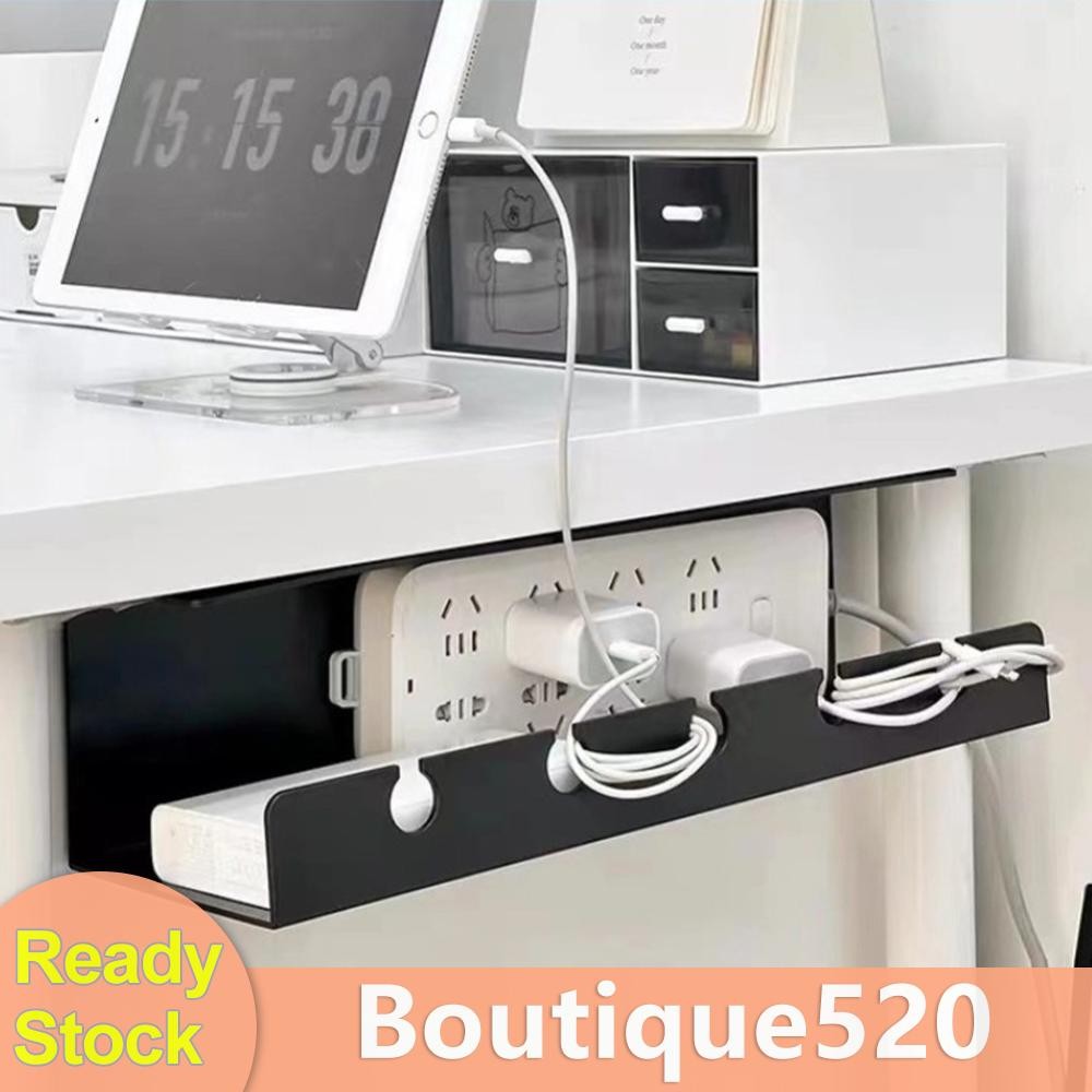 ** 2Pcs Under Desk Cable Management Tray Self Adhesive Cord Organizer ...