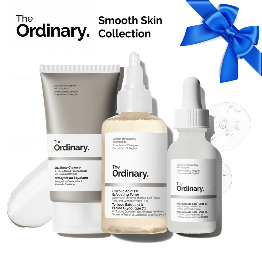 【3packs】The Ordinary The Smooth Skin Collection-Gentle exfoliation, oil ...