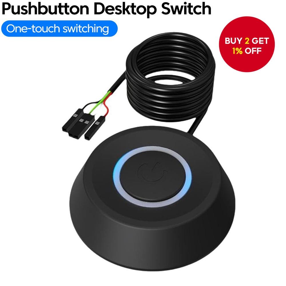 New Computer Desktop Power Switch Button with LED Indicator, PC Host ...