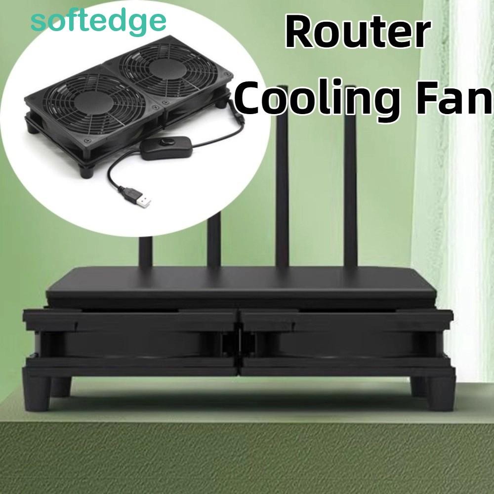 SOFTEDGE Router Cooling Fan, DC 5V Protective Net Router Cooling Stand ...