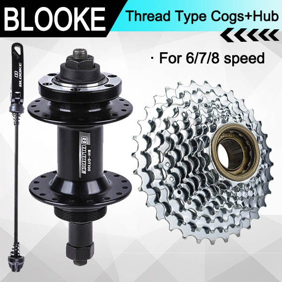 Blooke Thread Type Hub 32 Hole Sealed Bearing MTB Bike Rear Hub combo ...