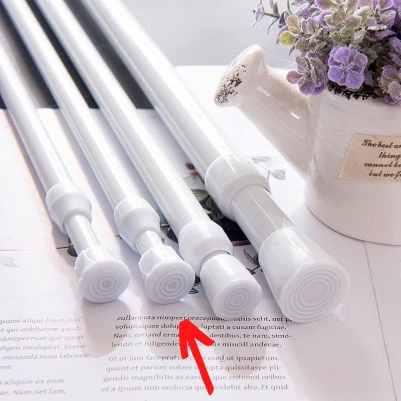 Multi-Purpose Spring Loaded Adjustable Tension Rod Curtain Rod White ...