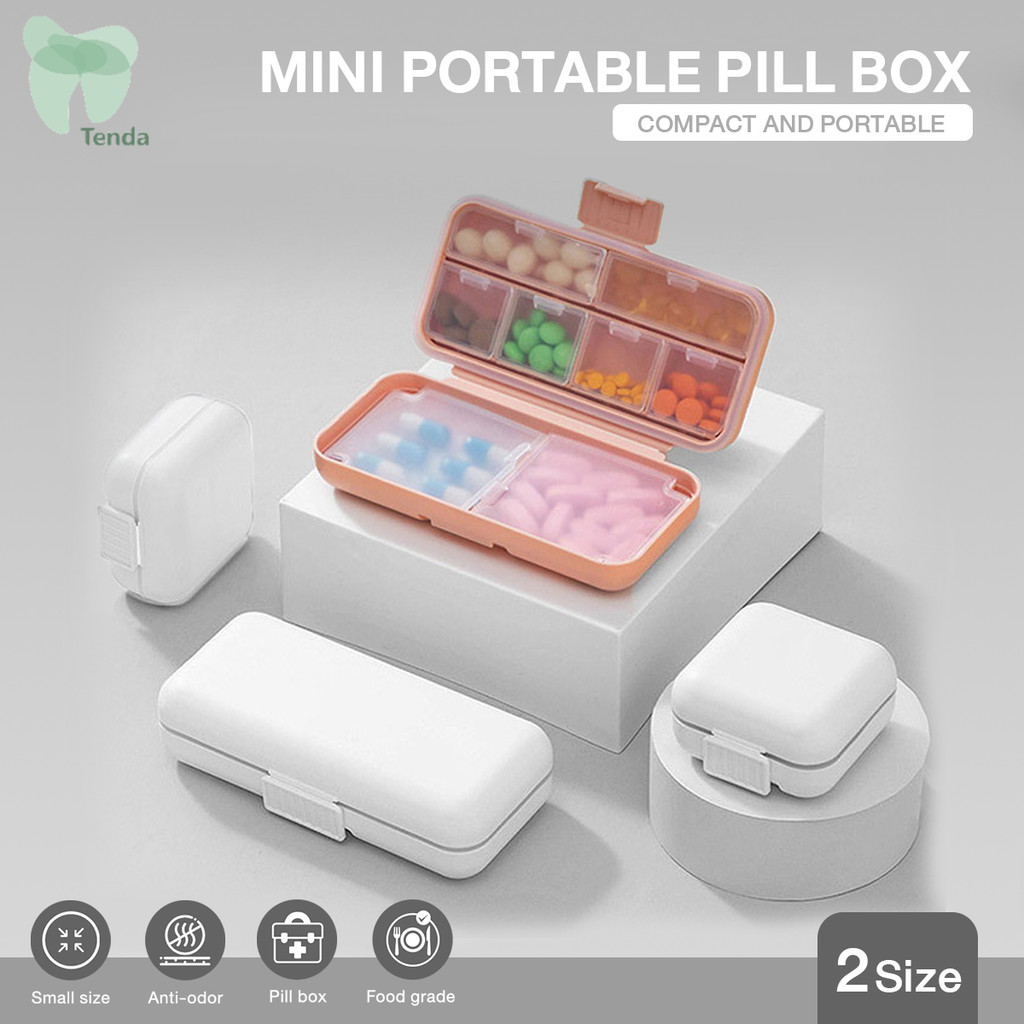 Portable Mini Pill Box Case 7 Days Moisture-Proof Pill Box Organizer ...