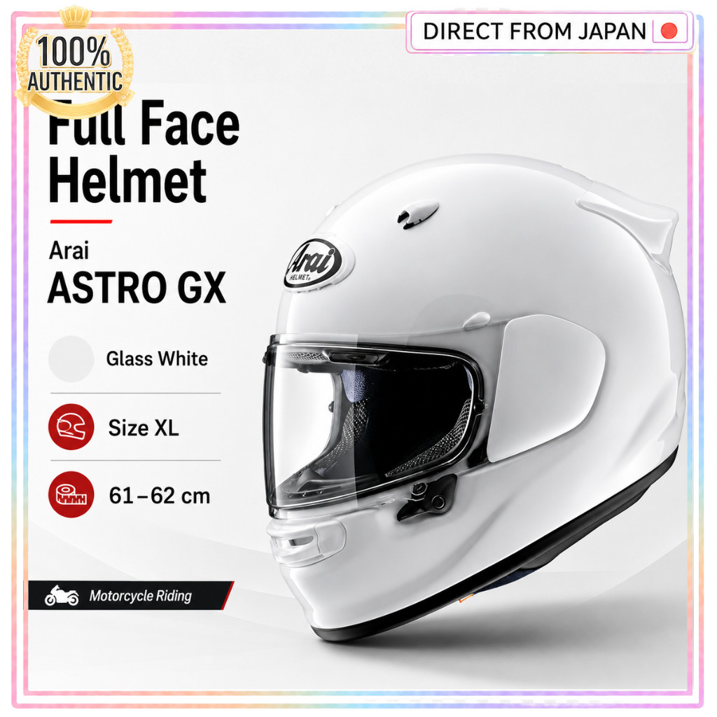 Arai ASTRO GX Full Face Motorcycle Helmet Glass White Size XL