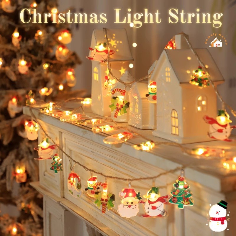 Led Christmas Light String Santa Claus Snowman Xmas Tree Home Party ...