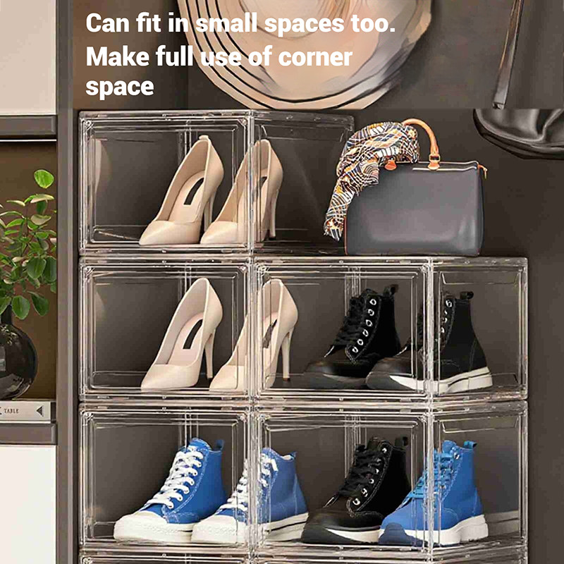 Tome 10 Pcs Highly Transparent Shoe Box Organizer Shoe Rack Side ...