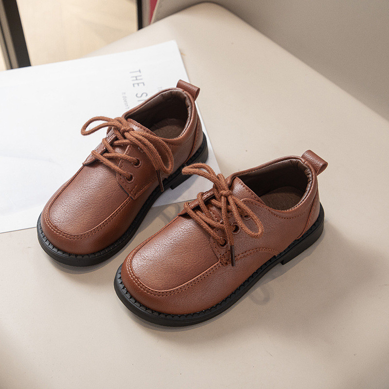 Boys Leather School Shoes New Spring Autumn Children Uniform Flat Shoes  Formal Black Versatile Kids Causal Fashion Dress Shoes | Shopee Philippines