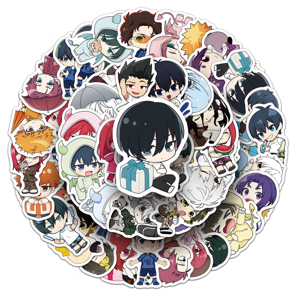 52-Piece Adorable Chibi Blue Lock Anime Stickers - Character Decor ...