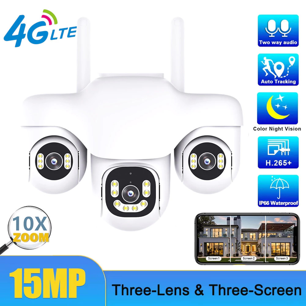 V380 Pro 15MP CCTV PTZ Control 3 Lens Rotation Outdoor WIFI Wireless ...