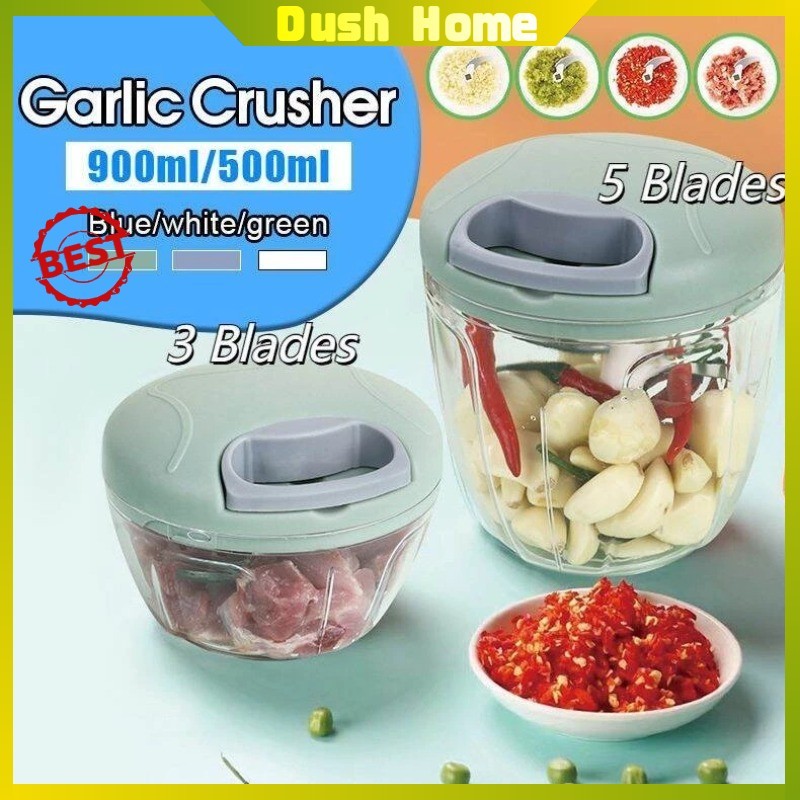 500/900ml Hand Chopper Manual Rope Food Processor with Pounding Garlic ...