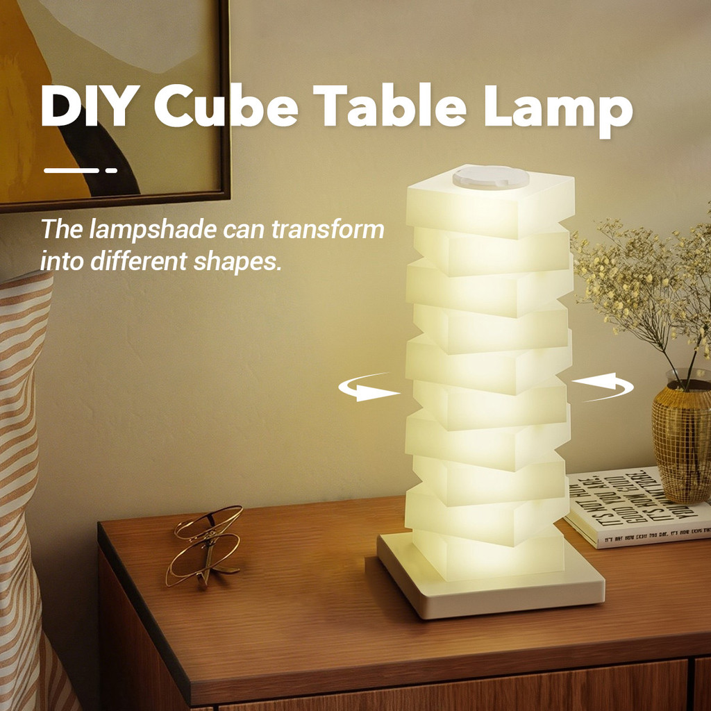 Rgb Diy Cube Light Minimalist Rechargeable RGB Table Lamp | Dimmable ...