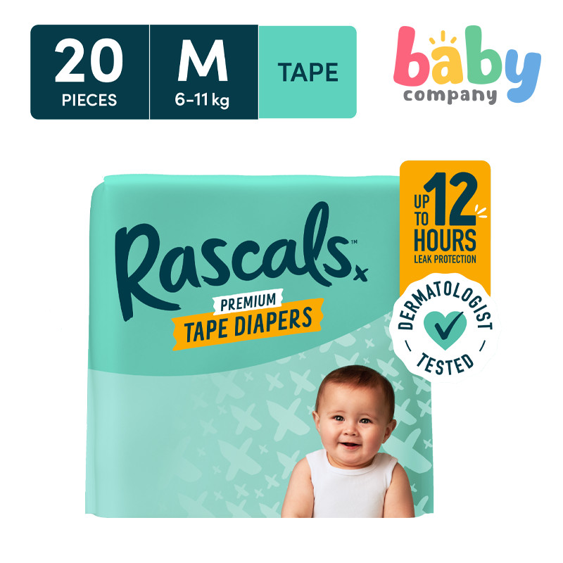 Rascals Diapers Tape, Convenience Pack - Medium, 20 pads | Shopee ...