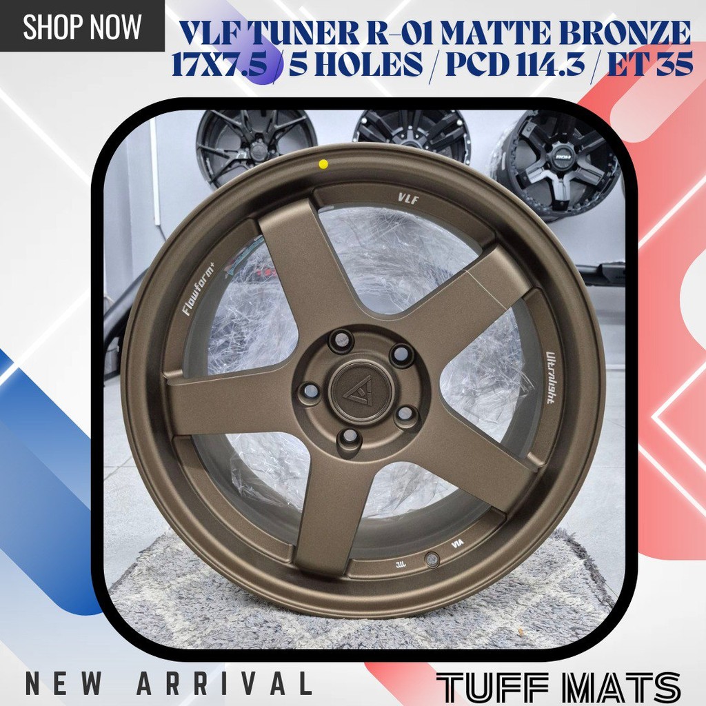 VLF Tuner VLF-R01 (17x7.5/5x114.3/ET35) Matte Bronze – Set of 4 Alloy ...