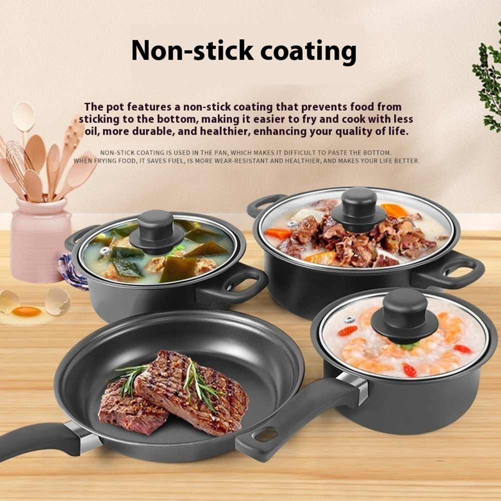 ♚WM♚ 13Pcs Non Stick Cookware Set Cooking Pot with Lid/ Deep Frying Pan ...