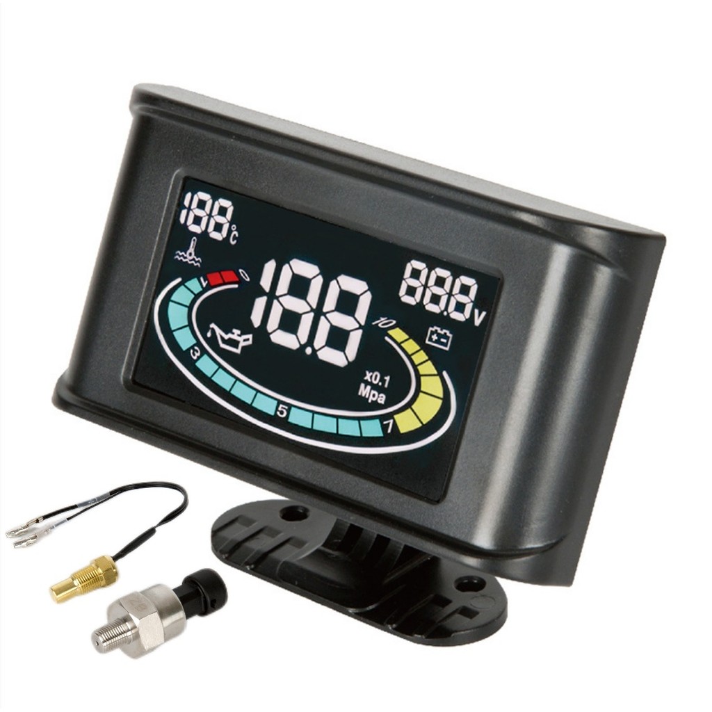 Car Instrument Modification LCD Three-in-One Gauge Water Temperature ...