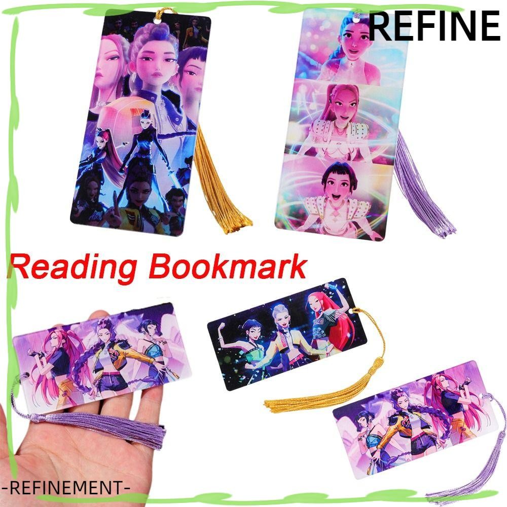 REFINEMENT K-POP Demon Hunters Bookmark, Acrylic With Tassels Anime ...