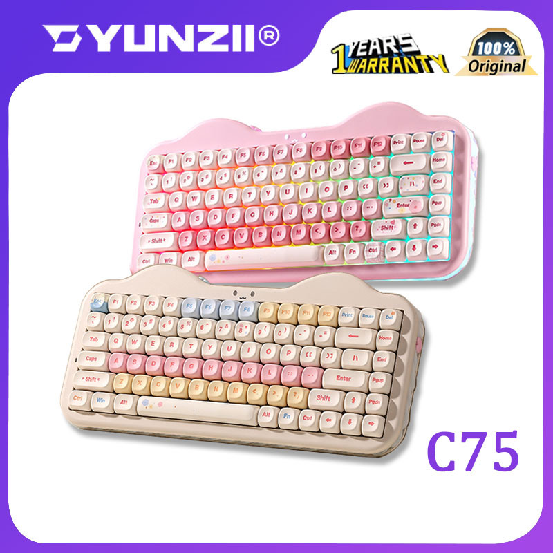 YUNZII C75 Wireless Keyboard RGB hot-swappable customized office ...