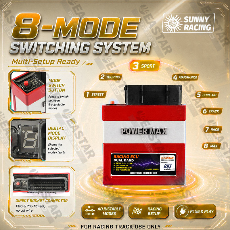 ECU Engine Control Unit For Sniper 155 / Y16ZR 8-Mode Adjustable Red ...