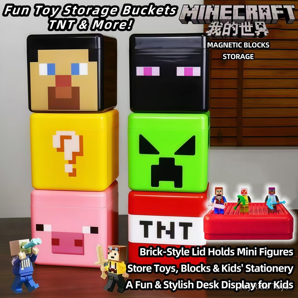 Minecraft Large Storage Organizer | Creeper Steve Toy & School Supplies ...