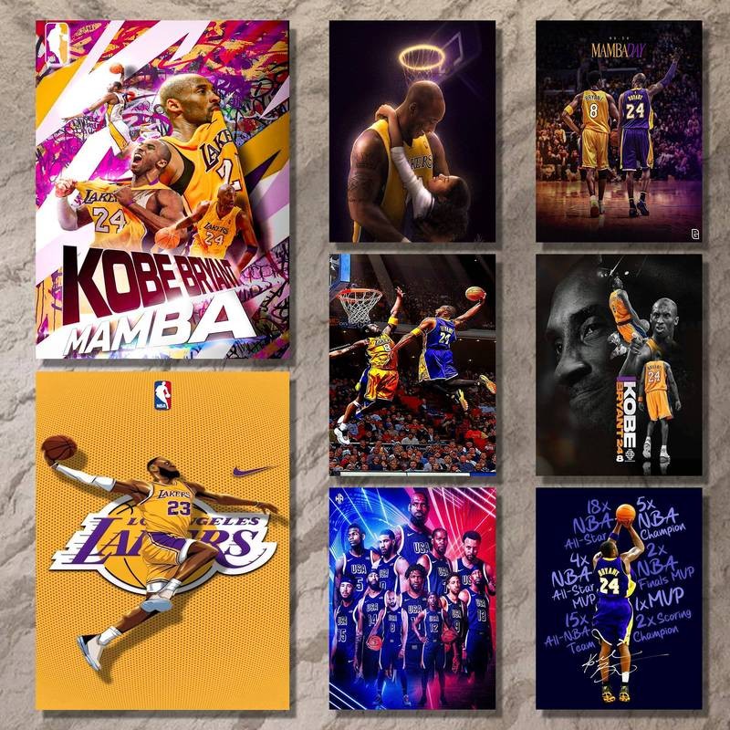 1. NBA Superstar Canvas Painting Dynamic Slam Dunk Championship Jersey ...