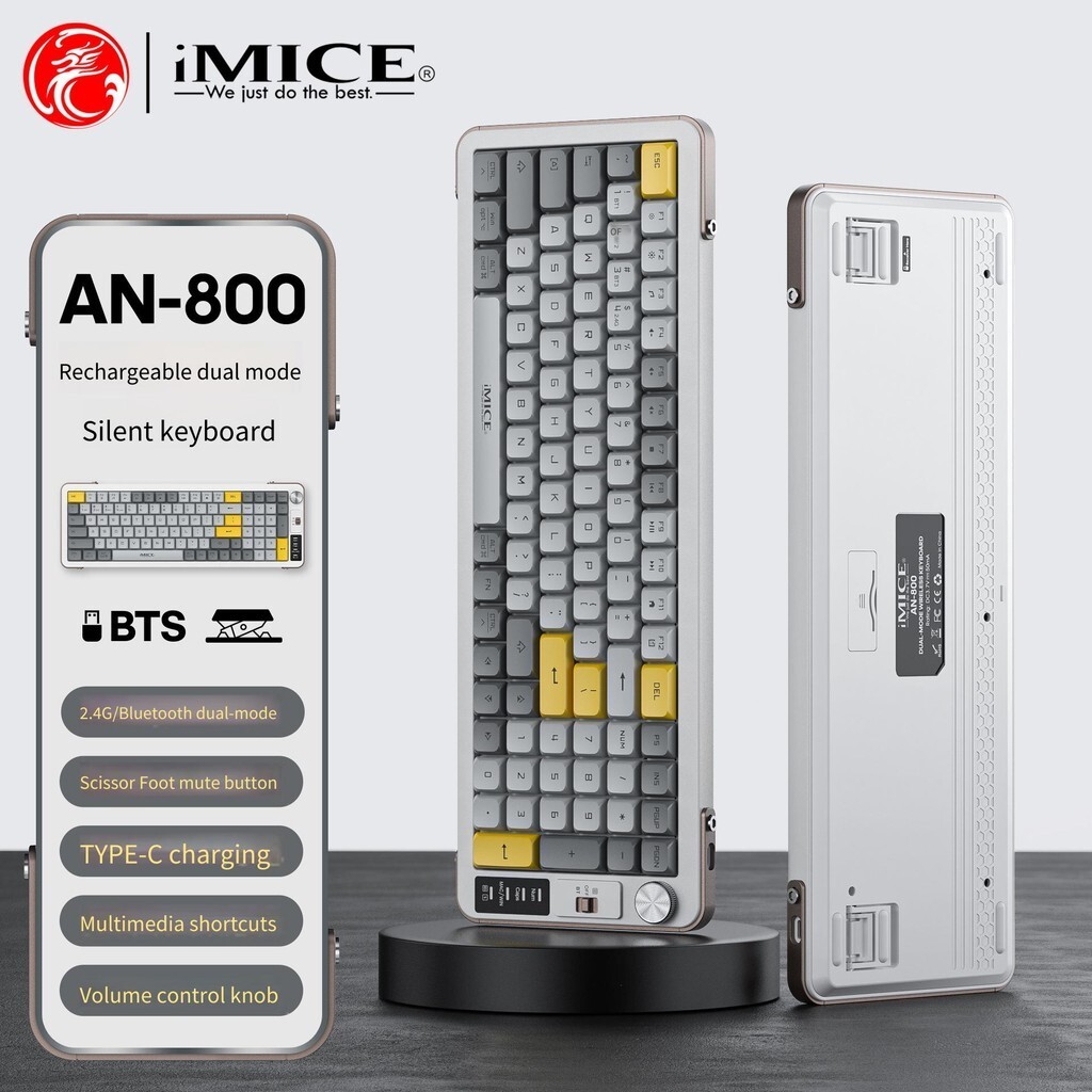 IMICE Bluetooth Keyboard with Knob Control – Silent Scissor Mechanism ...