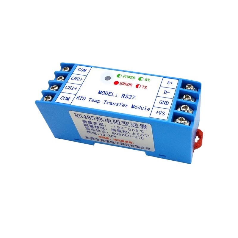 RS37 rail type two-channel thermal resistance pt100 to rs485 ...