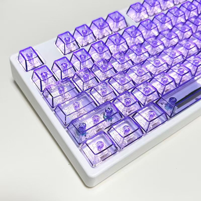 119 Keys Full Transparent PC Keycaps UV Printing Clear Crystal Thai ...