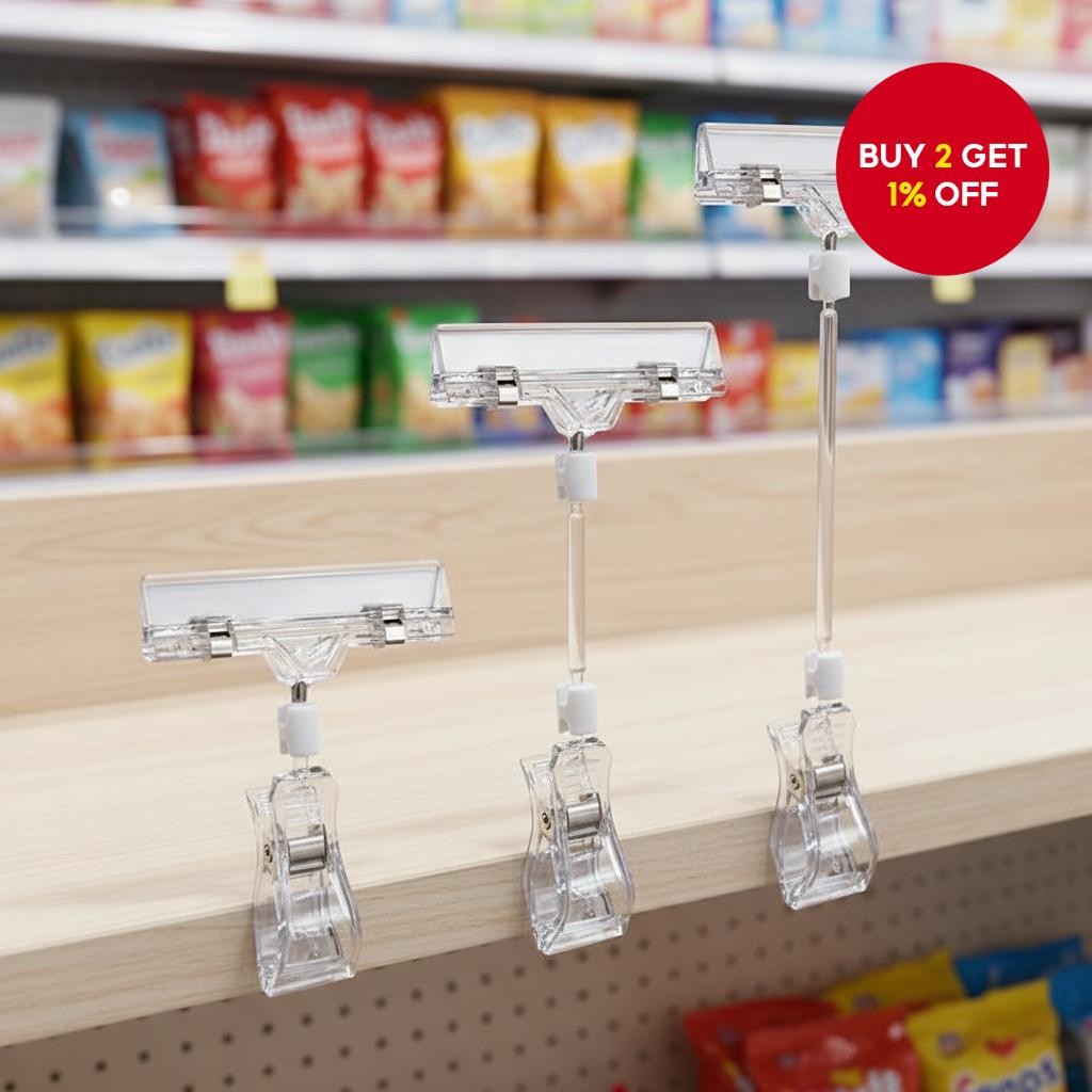 3Pcs Shelf Price Tag Advertising Clip Bracket Display Rack | Shopee ...