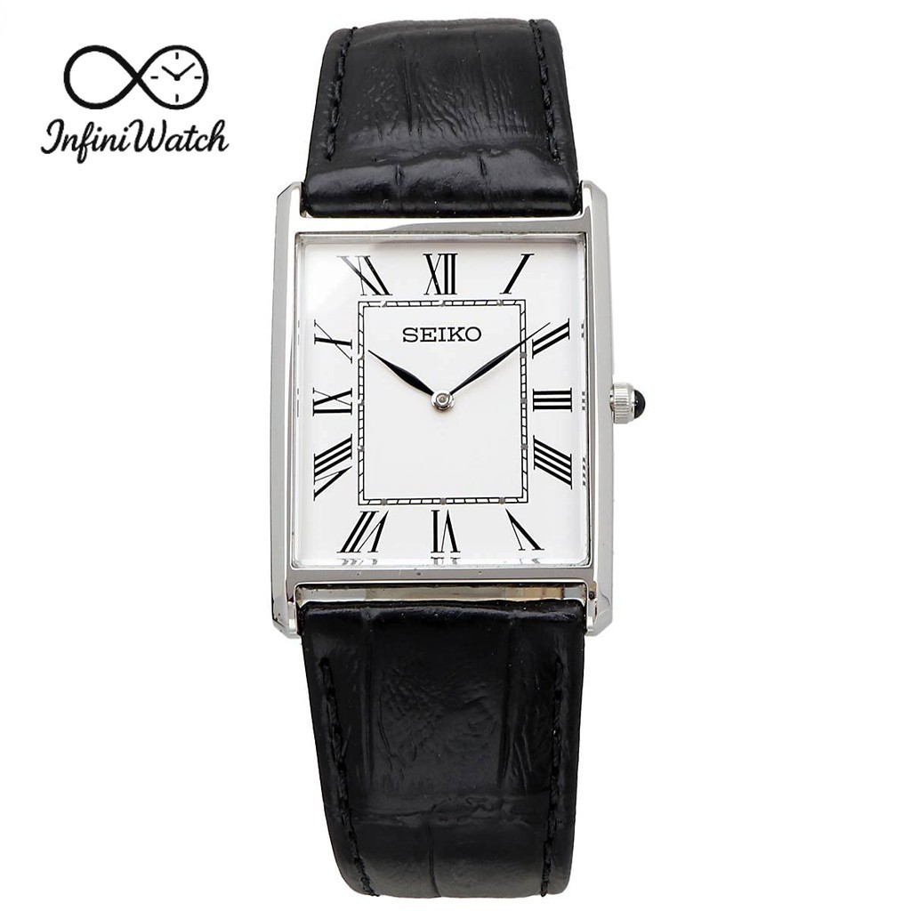 Seiko Tank Essentials Collection 28.4 mm White Dial Rectangle Quartz ...