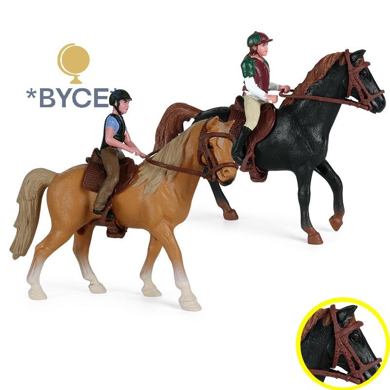 BYCE> Simulation Animals Horse racing Models Action Figures Solid ...