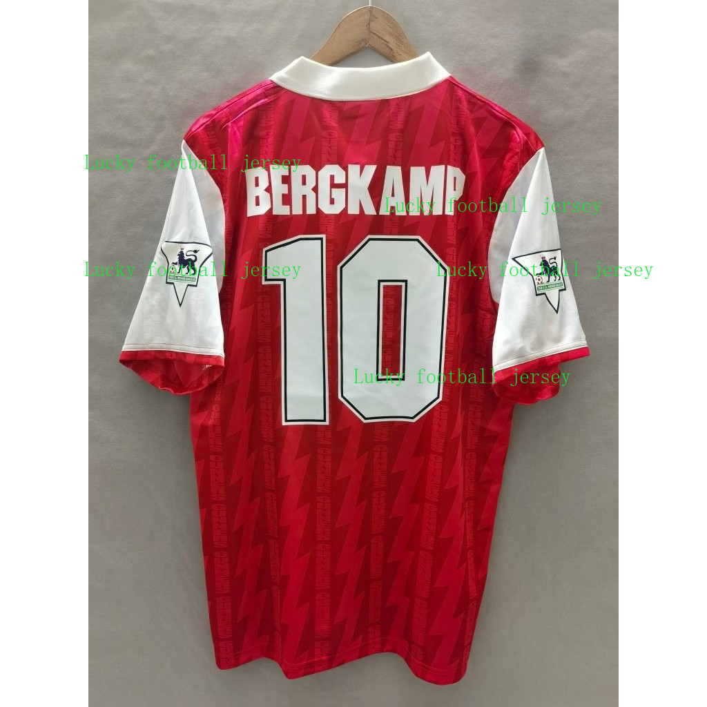 Maillot Arsenal Vintage 1994-1998 Domicile/extérieur, Noms Bergkamp, Anelka, Vieira, Overmars