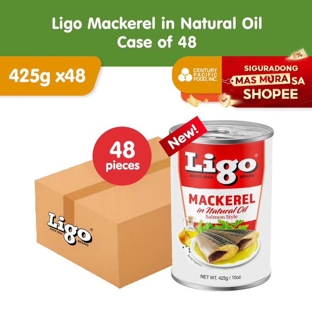 Ligo Mackerel in Natural Oil 425g (Case of 48pcs) | Shopee Philippines