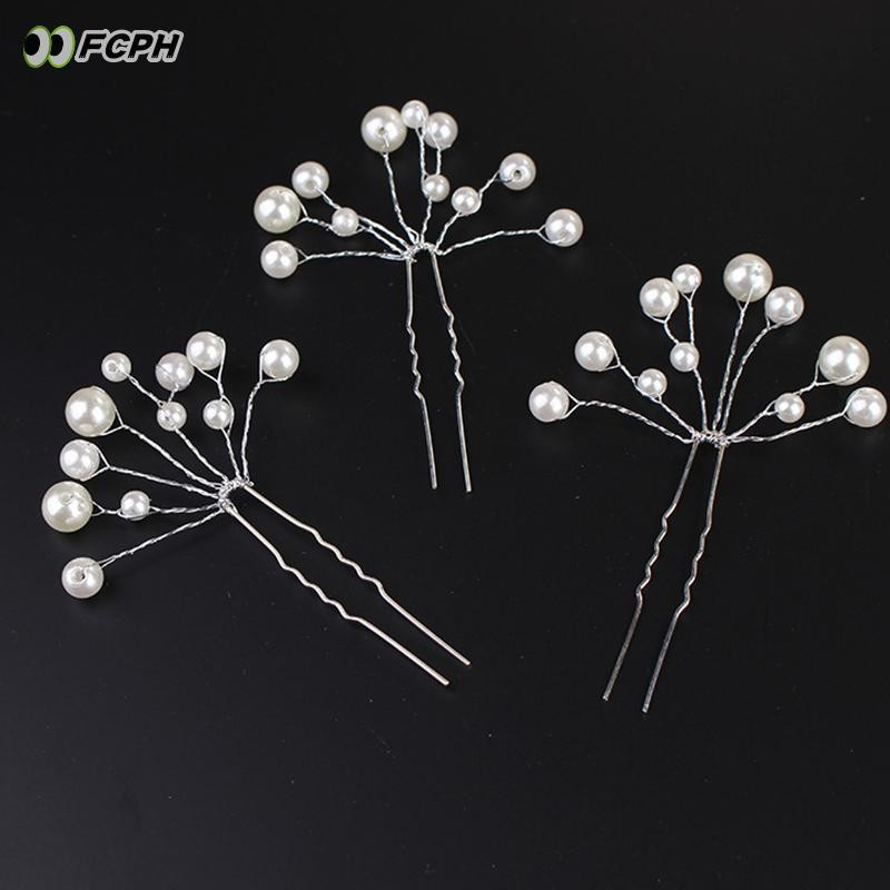 FCPH Pearl Hair Pins Pearl Crystal Bobby Hair Pin Wedding Hair — free download