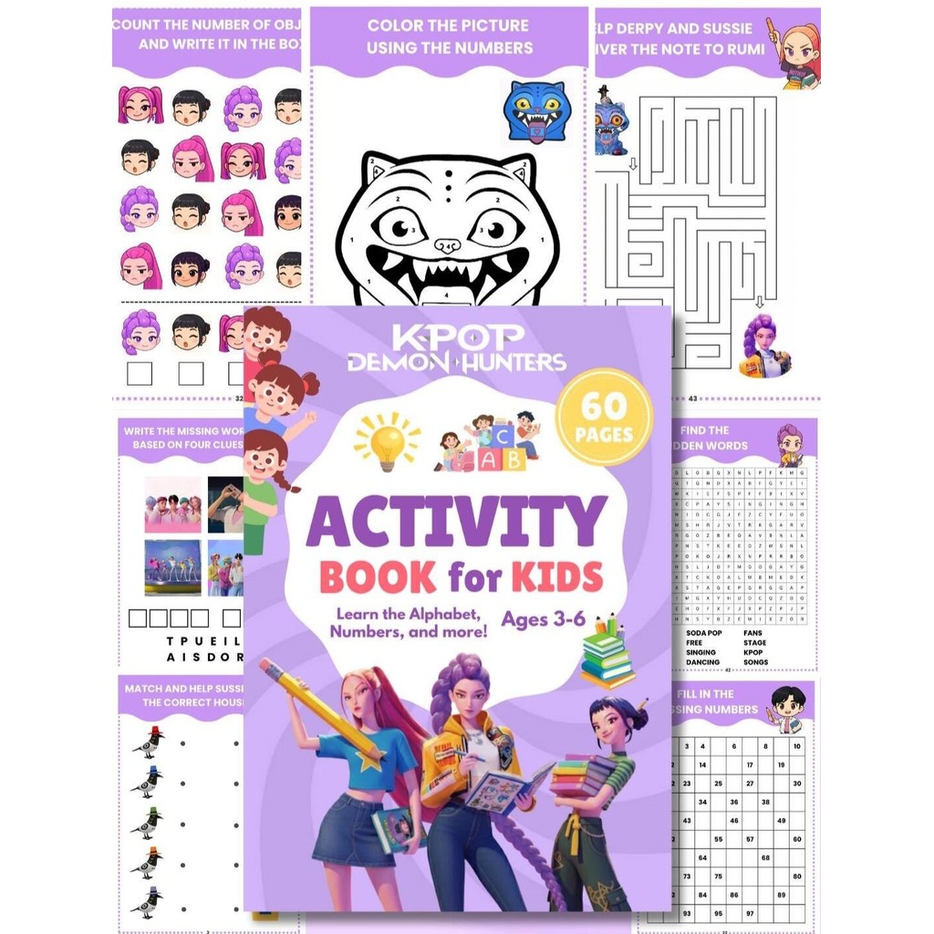 Kpop Demon Hunters Activity Book Size A4 A5 60 pages | Shopee Philippines