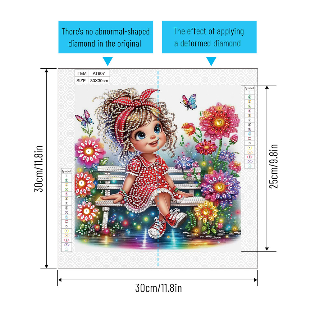 5D DIY Partial Special Shaped Drill Diamond Painting Kit Girl ...