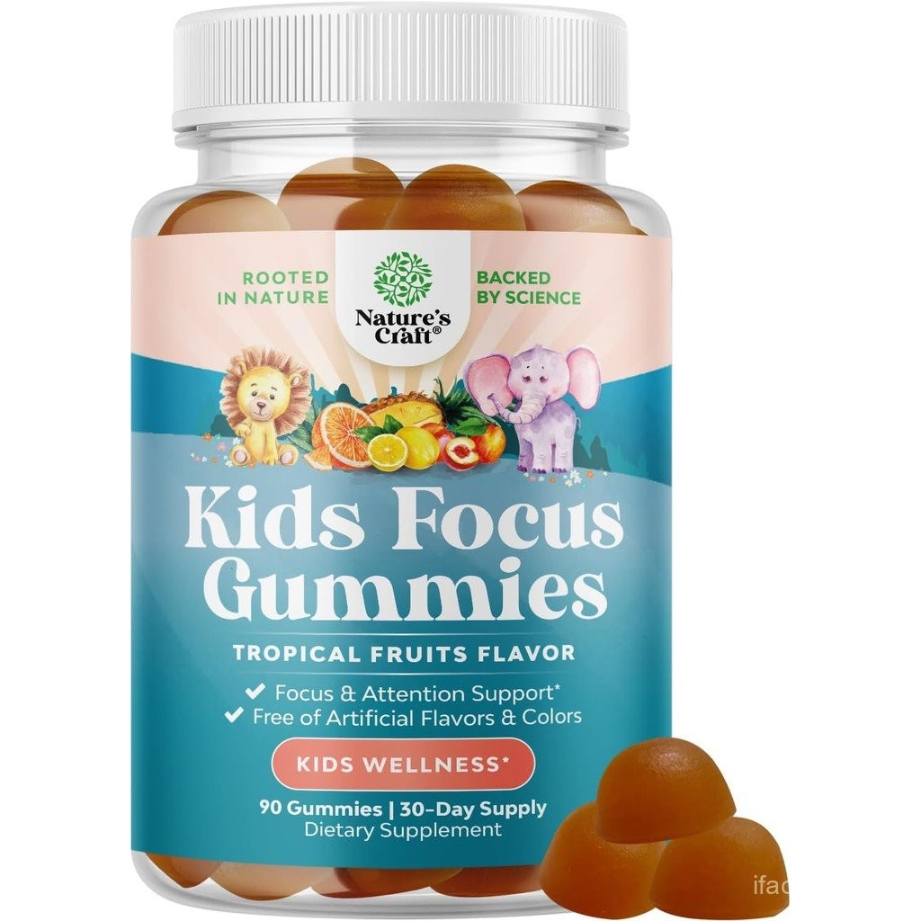 Kids Focus Gummies - Nootropics Brain Support for Kids with Green Tea ...